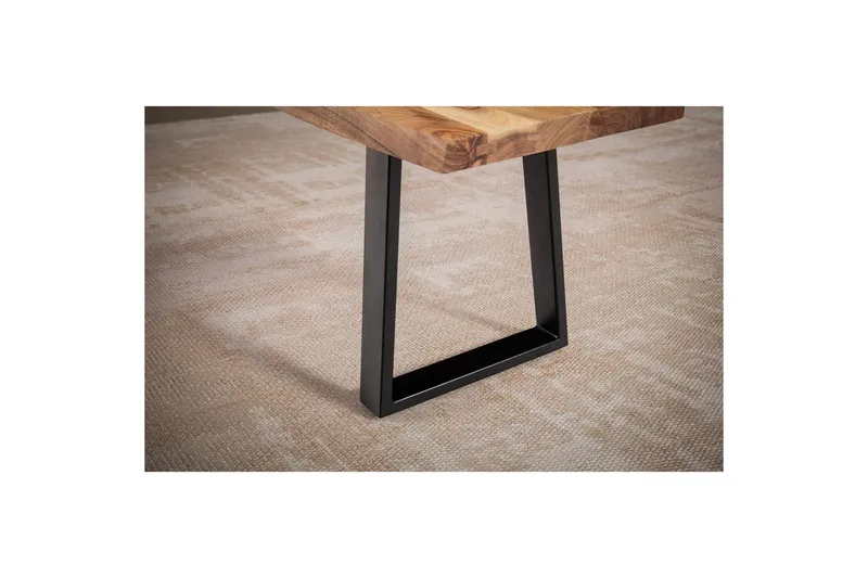 Spisestuebenk Wohnling Massivt tre med metallben trekant landlig stil Svart, Rett, 120 cm - Svart, Rett, 120 cm - Møbler - Gangmøbler - Gangbenk