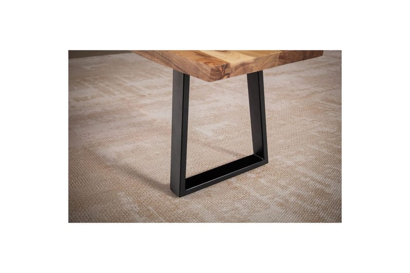 Spisestuebenk Wohnling Massivt tre med metallben trekant landlig stil Svart, Rett, 120 cm - Svart, Rett, 120 cm - Møbler - Gangmøbler - Gangbenk