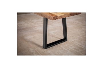 Spisestuebenk Wohnling Massivt tre med metallben trekant landlig stil Svart, Rett, 160 cm - Svart, Rett, 160 cm - Møbler - Bord - Spisebord & kjøkkenbord