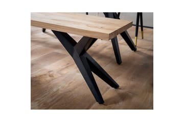 Spisestuebenk Wohnling massivt tre moderne loftstil med metallben 175 cm - 175 cm - Møbler - Gangmøbler - Gangbenk