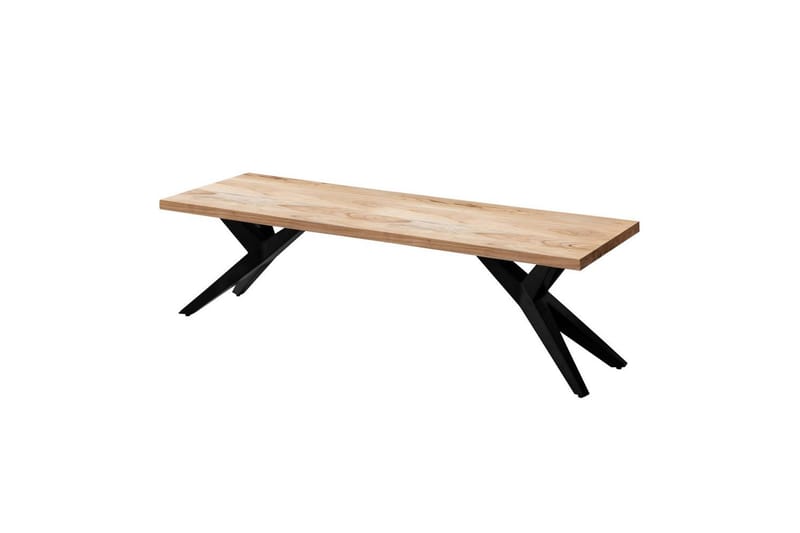 Spisestuebenk Wohnling massivt tre moderne loftstil med metallben 175 cm - 175 cm - Møbler - Gangmøbler - Gangbenk