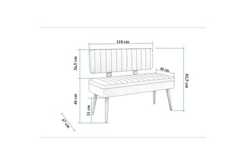 Valsot Benker 110 cm - Natur/Stein - Møbler - Stoler - Benk - Benk med ryggstøtte