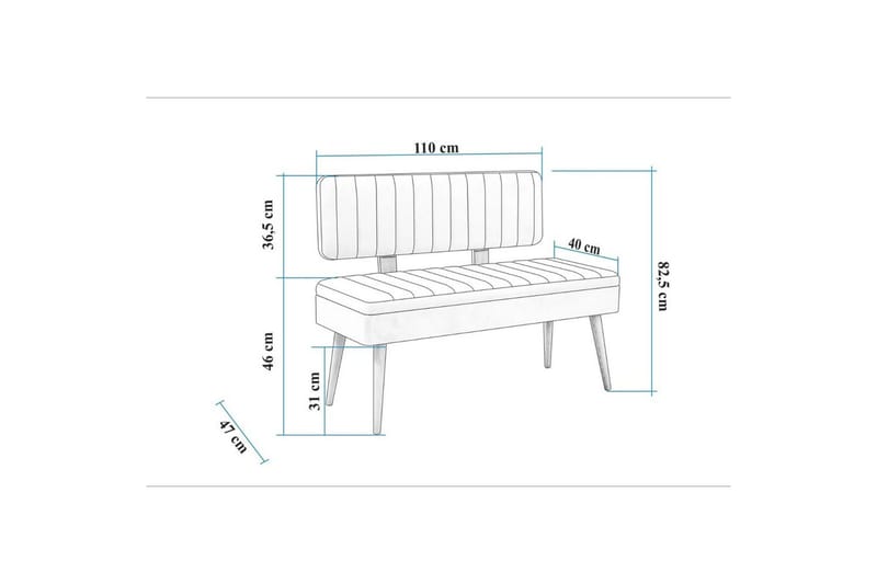 Valsot Benker 110 cm - Natur/Stein - Møbler - Stoler - Benk - Benk med ryggstøtte