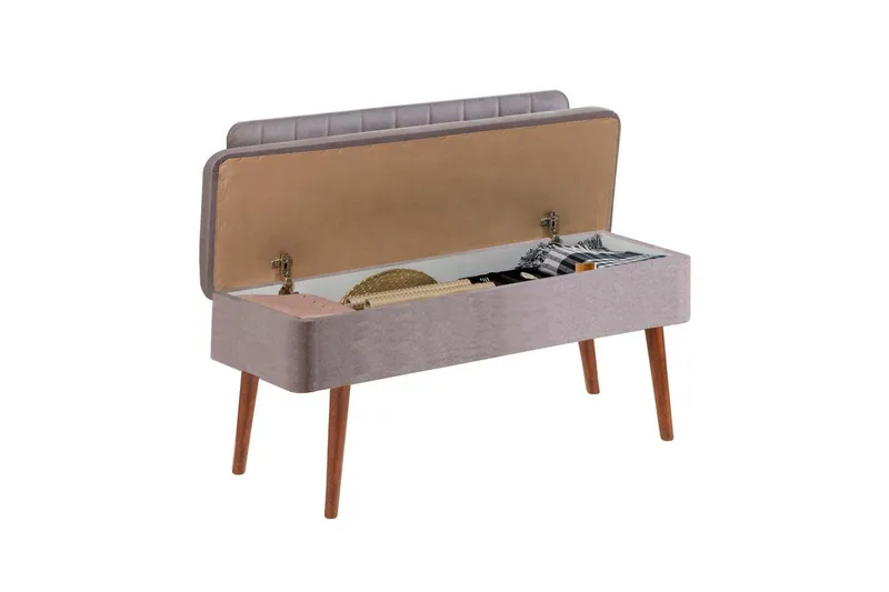 Valsot Benker 110 cm - Valnøtt/Grå - Møbler - Stoler - Benk - Benk med ryggstøtte