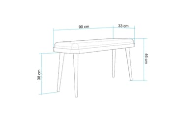 Valsot Sittebenk 33 cm - Eik/Krem - Møbler - Gangmøbler - Gangbenk