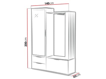View hallmøbel 140 cm - beige - Møbler - Gangmøbler - Møbelsett til gang & entre
