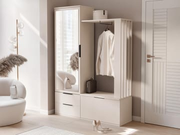 View hallmøbel 140 cm - beige - Møbler - Gangmøbler - Møbelsett til gang & entre