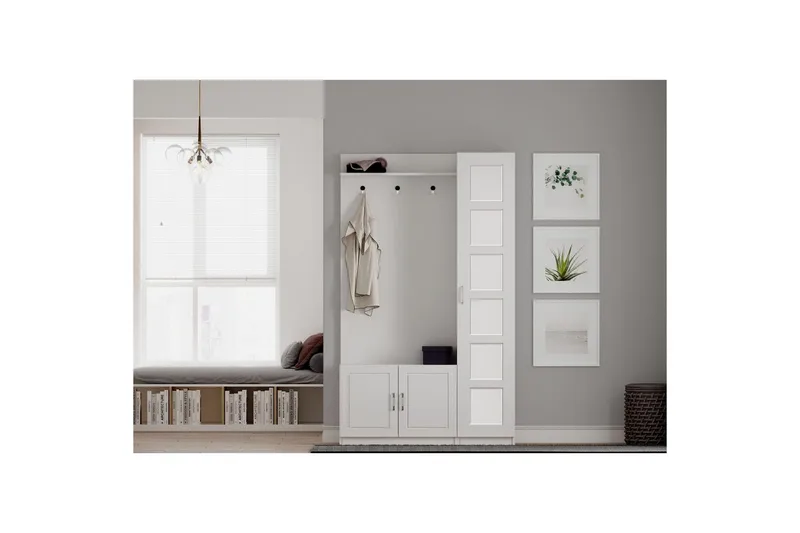 Vyros Entrémøbelsett - Matt Hvit - Møbler - Gangmøbler - Møbelsett til gang & entre