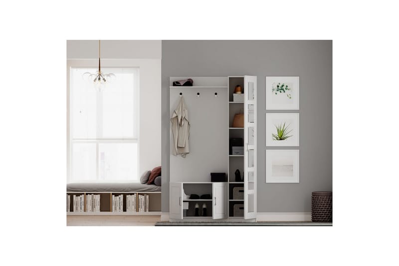 Vyros Entrémøbelsett - Matt Hvit - Møbler - Gangmøbler - Møbelsett til gang & entre