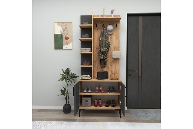 Windholm Entrémøbelsett - Natur/Antrasitt - Møbler - Gangmøbler - Møbelsett til gang & entre