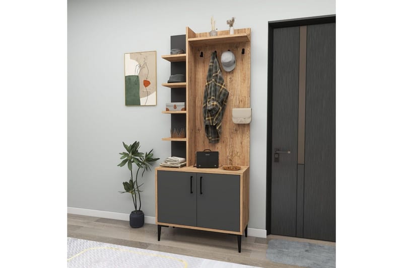 Windholm Entrémøbelsett - Natur/Antrasitt - Møbler - Gangmøbler - Møbelsett til gang & entre