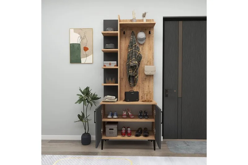 Windholm Entrémøbelsett - Natur/Antrasitt - Møbler - Gangmøbler - Møbelsett til gang & entre