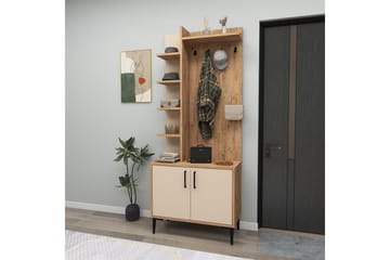 Windholm Hallmøbelsett - Beige/Lysfarget tre - Møbler - Gangmøbler - Møbelsett til gang & entre