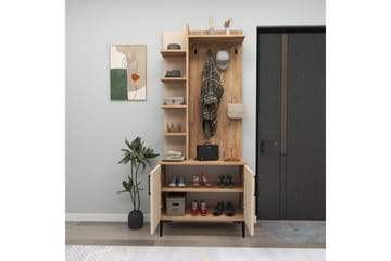 Windholm Hallmøbelsett - Beige/Lysfarget tre - Møbler - Gangmøbler - Møbelsett til gang & entre