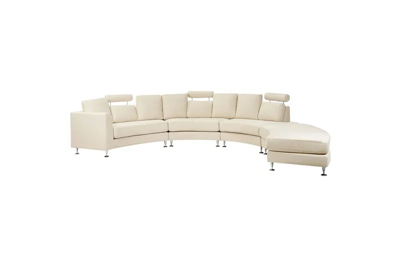 Halvrund soffa Beliani Rotunde Beige/Silver Beige||Silver