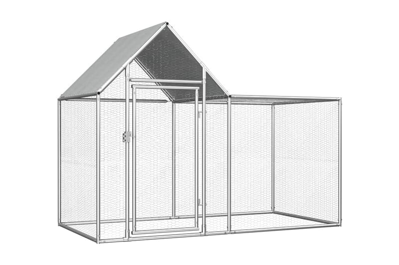Hønsehus 2x1x1,5 m galvanisert stål - Bur & Transportbur
