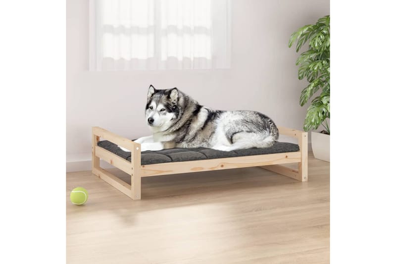 beBasic Hundeseng 105,5x75,5x28 cm heltre furu - Brun - Hundekurv & hundeseng
