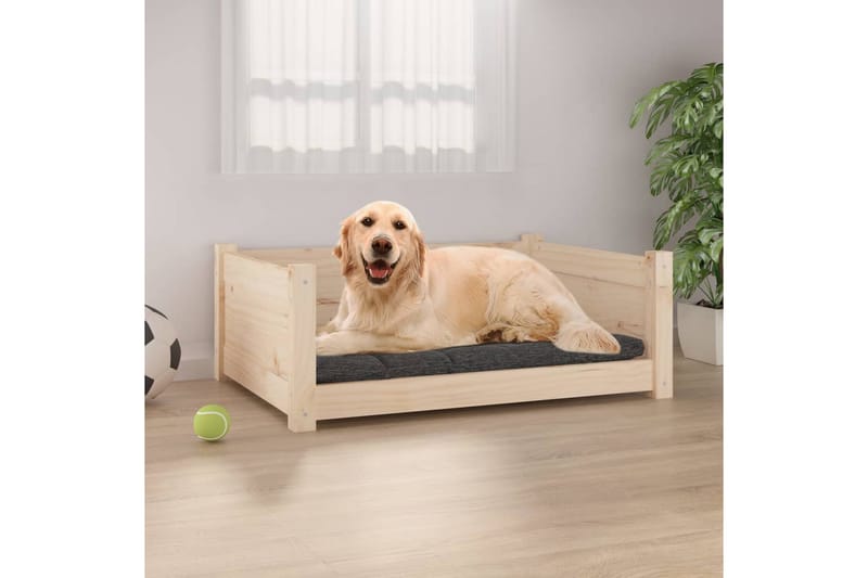 beBasic Hundeseng 75,5x55,5x28 cm heltre furu - Brun - Hundekurv & hundeseng