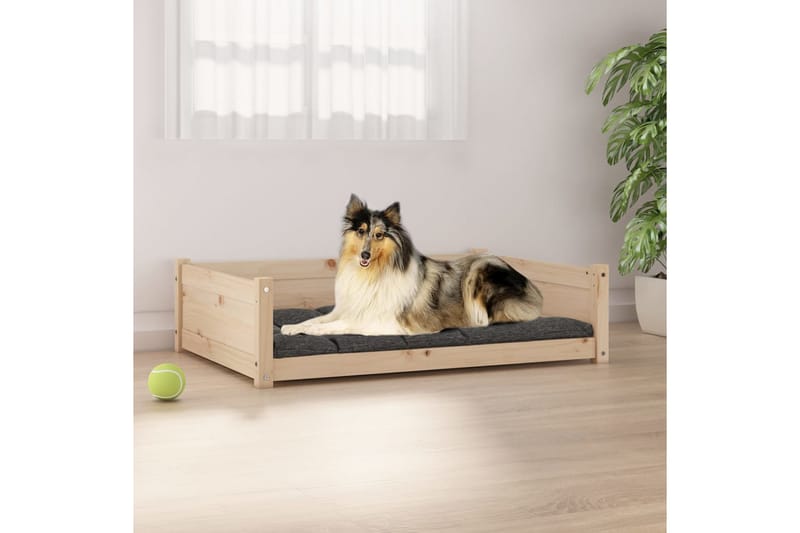beBasic Hundeseng 95,5x65,5x28 cm heltre furu - Brun - Hundekurv & hundeseng