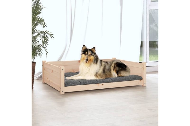 beBasic Hundeseng 95,5x65,5x28 cm heltre furu - Brun - Hundekurv & hundeseng