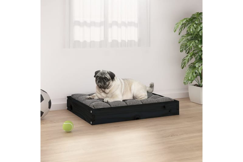 beBasic Hundeseng svart 61,5x49x9 cm heltre furu - Svart - Hundekurv & hundeseng