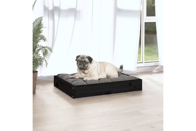 beBasic Hundeseng svart 61,5x49x9 cm heltre furu - Svart - Hundekurv & hundeseng
