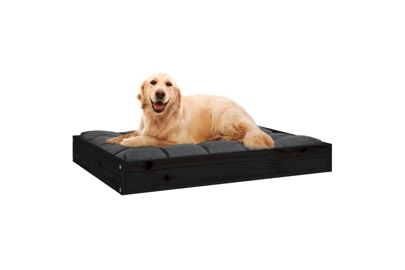 beBasic Hundeseng svart 71,5x54x9 cm heltre furu - Svart - Hundekurv & hundeseng