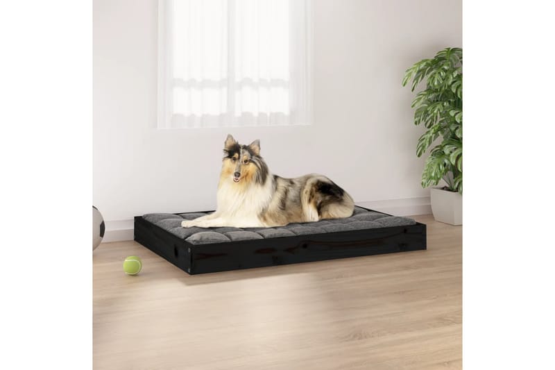 beBasic Hundeseng svart 91,5x64x9 cm heltre furu - Svart - Hundekurv & hundeseng
