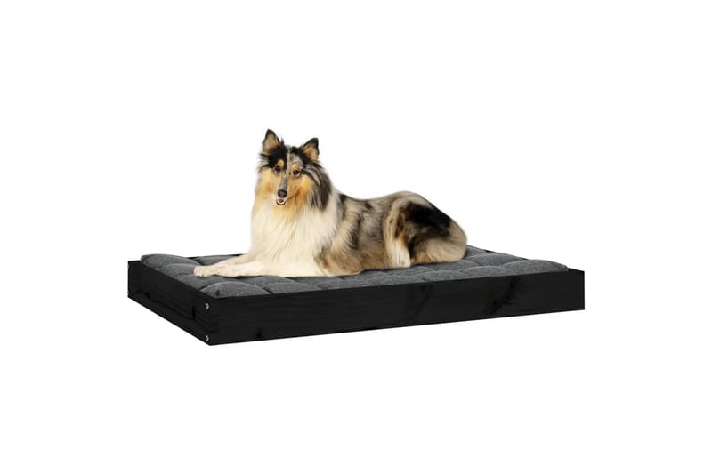 beBasic Hundeseng svart 91,5x64x9 cm heltre furu - Svart - Hundekurv & hundeseng