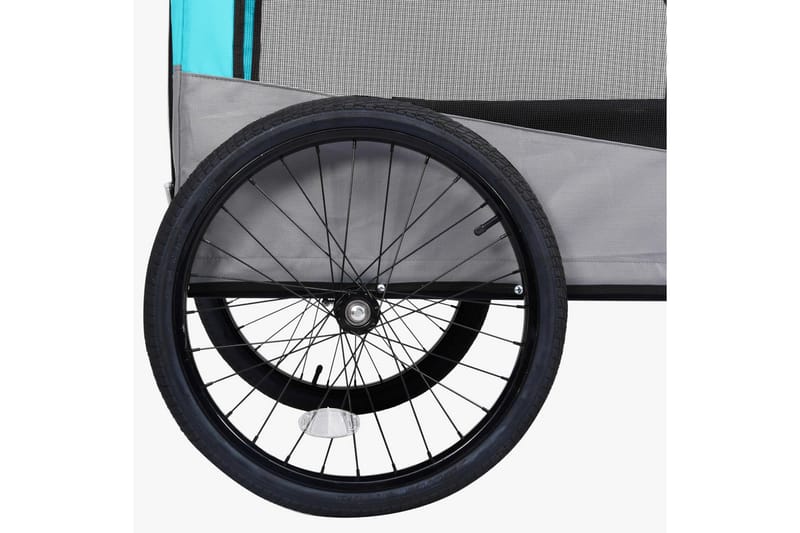 2-i-1 sykkeltilhenger og joggevogn for kjæledyr blå og grå - Blå - Hundebur & hundetransport