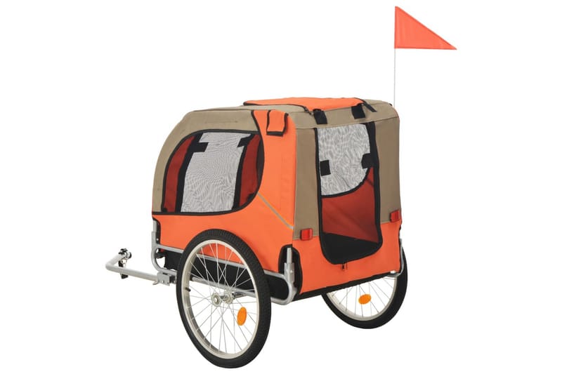 Sykkeltilhenger for hund oransje og brun - Brun - Hundebur & hundetransport