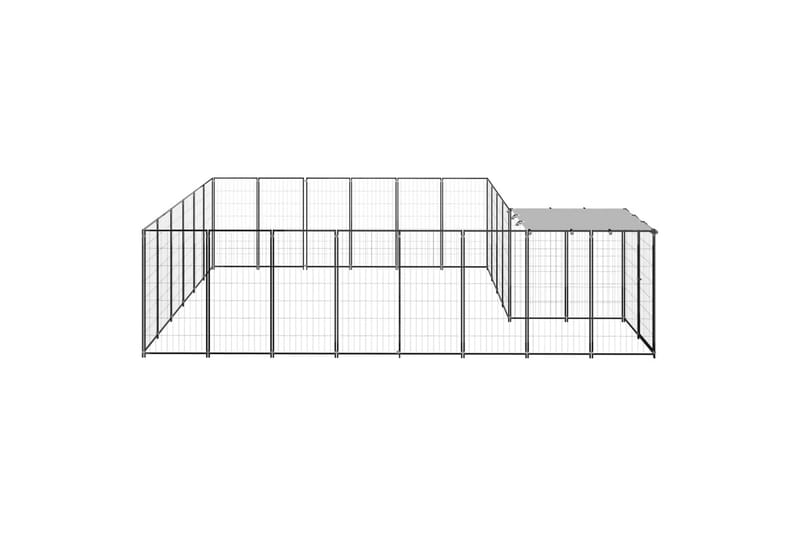 Hundegård svart 12,1 m² stål - Svart - Hundegrind & hundegjerde