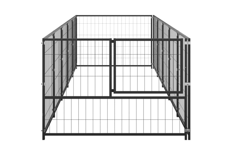 Hundegård svart 5 m² stål - Svart - Hundegrind & hundegjerde