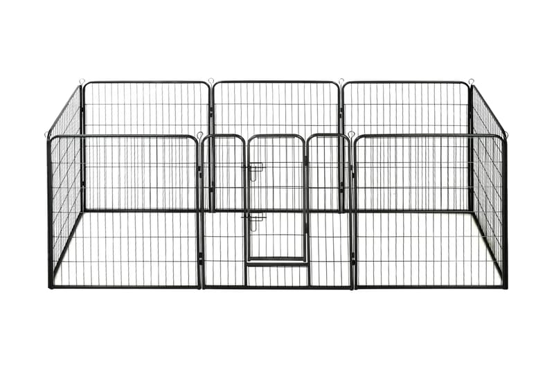 Hundegrind 8 paneler stål 80x100 cm svart - Hundegrind & hundegjerde