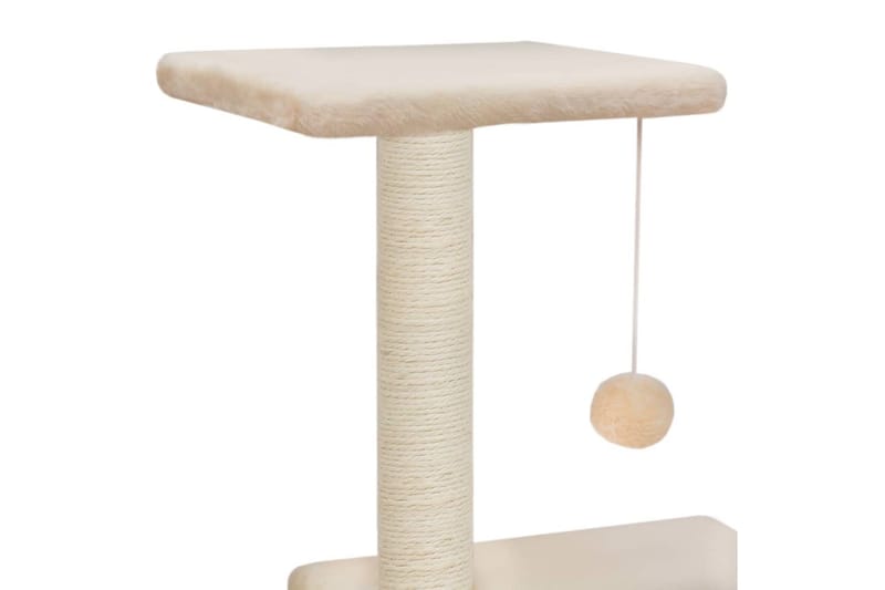 Kattetre med klorestolper i sisal 65 cm beige - Grå|Beige - Klorestativ & kloremøbler