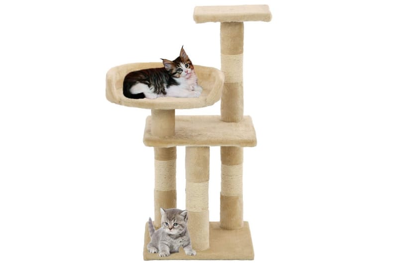 Kattetre med klorestolper i sisal 65 cm beige - Beige - Klorestativ & kloremøbler