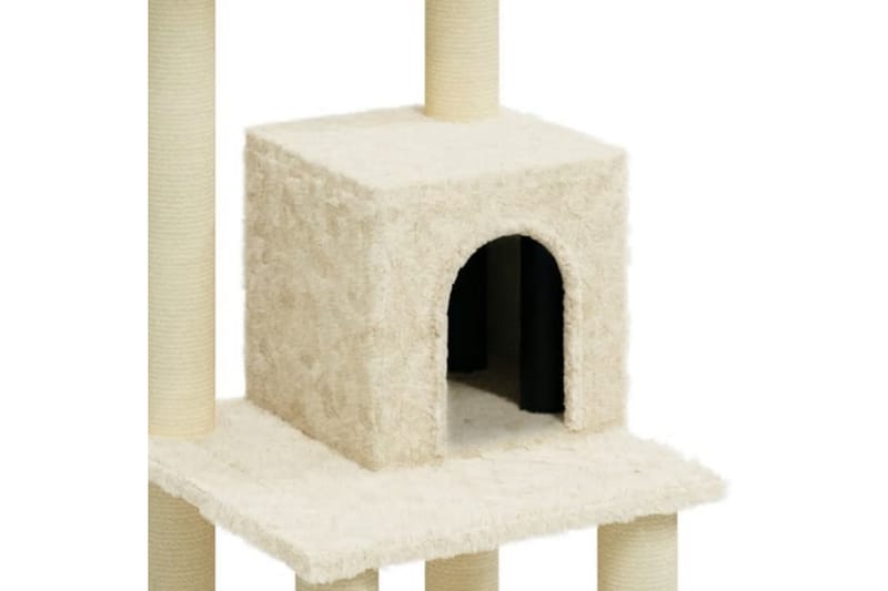 Kattetre med klorestolper i sisal kremhvit 105 cm - Krem - Klorestativ & kloremøbler