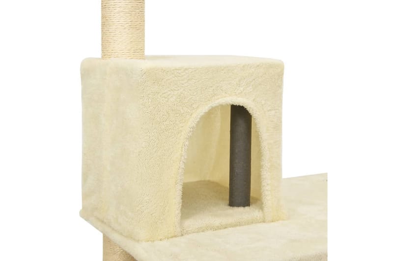 Kattetre med klorestolper i sisal kremhvit 119 cm - Krem - Klorestativ & kloremøbler