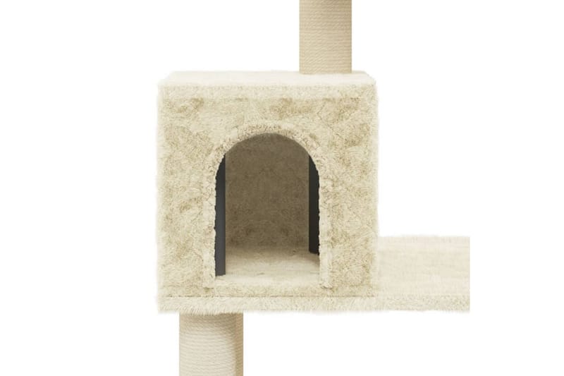 Kattetre med klorestolper i sisal kremhvit 147 cm - Krem - Klorestativ & kloremøbler