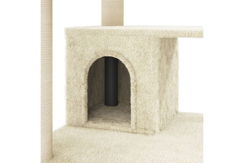 Kattetre med klorestolper i sisal kremhvit 183 cm - Krem - Klorestativ & kloremøbler