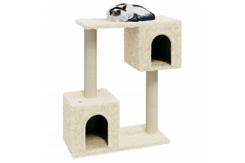 Kattetre med klorestolper i sisal kremhvit 60 cm - Krem - Klorestativ & kloremøbler