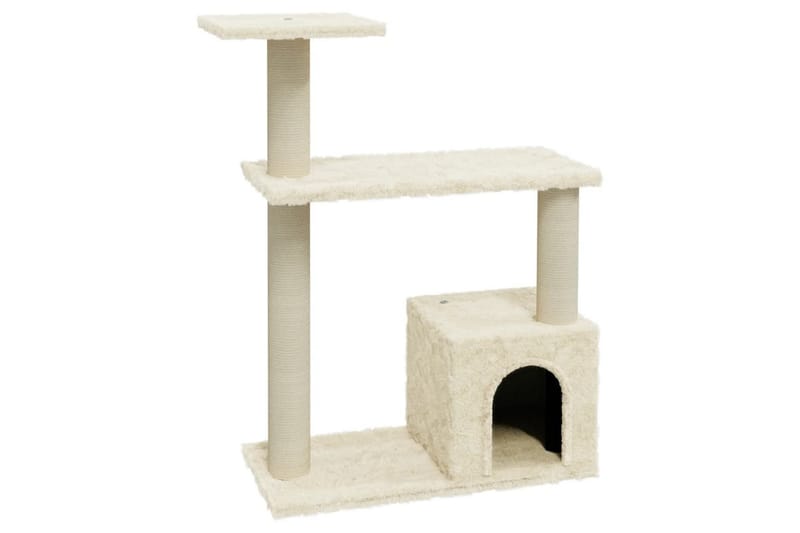 Kattetre med klorestolper i sisal kremhvit 70 cm - Krem - Klorestativ & kloremøbler