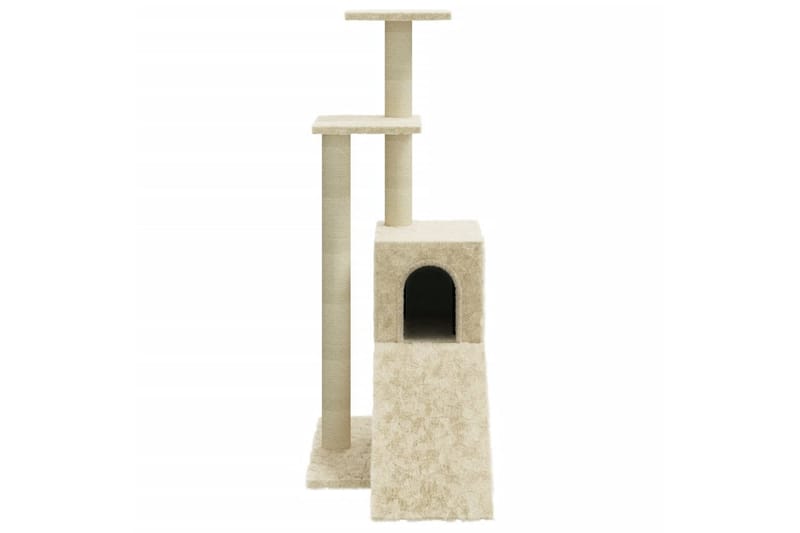 Kattetre med klorestolper i sisal kremhvit 92 cm - Krem - Klorestativ & kloremøbler