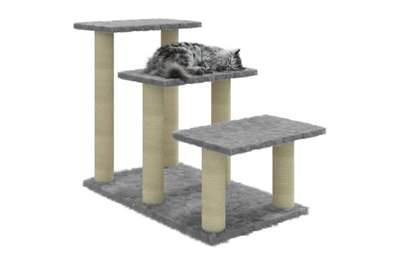 Kattetre med klorestolper i sisal lysegrå 50,5 cm - Grå - Klorestativ & kloremøbler
