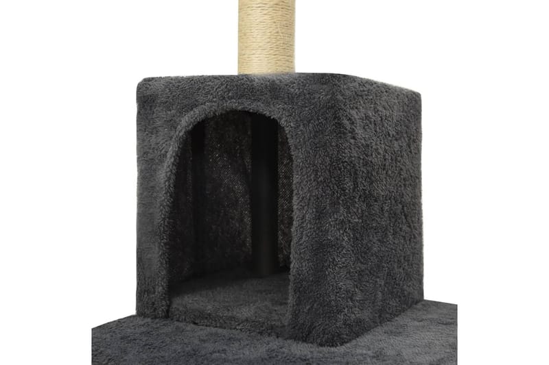 Kattetre med klorestolper i sisal mørkegr�å 119 cm - Grå - Klorestativ & kloremøbler