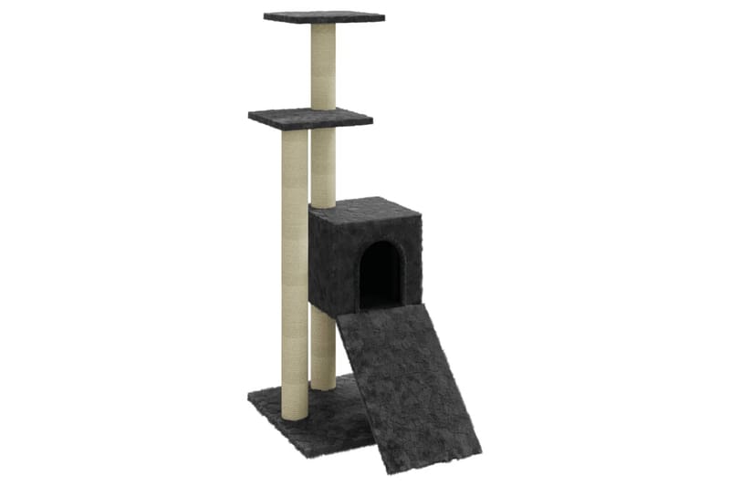 Kattetre med klorestolper i sisal mørkegrå 92 cm - Grå - Klorestativ & kloremøbler