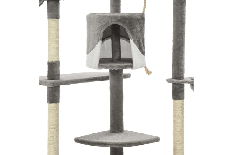 Kloretre med klorestolper i sisal 203 cm grå og hvit - Grå|Beige - Klorestativ & kloremøbler