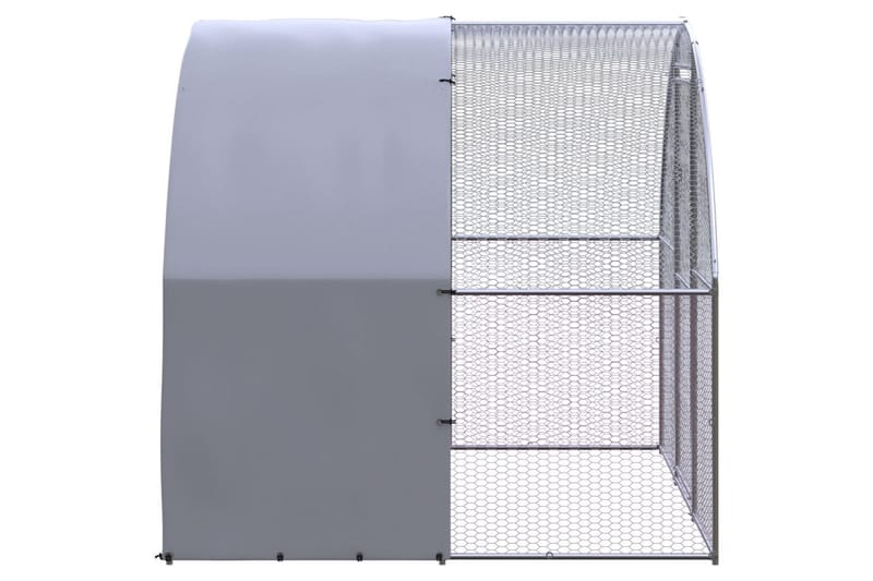 Utendørs hønsehus 3x2x2 m galvanisert stål - Silver - Bur & Transportbur
