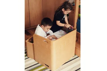 Bord- og Stolsett (3 deler) Miraeny Natur - Natur - Møbler - Barnemøbler - Barnebord