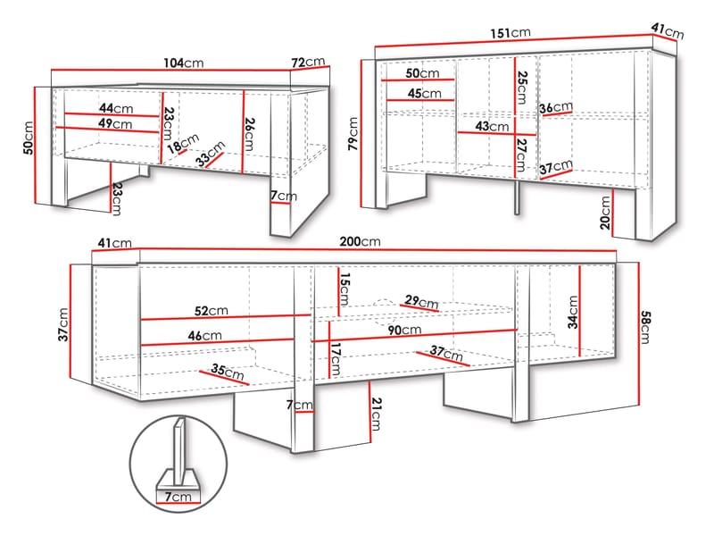 Calvenn Møbelsett for Stue - Møbler - Kjøkkenmøbler - Møbelsett til kjøkken & spiseplass